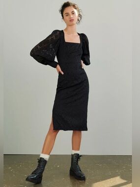 NWT Hutch Anthropologie Dolly Dress Black Lace